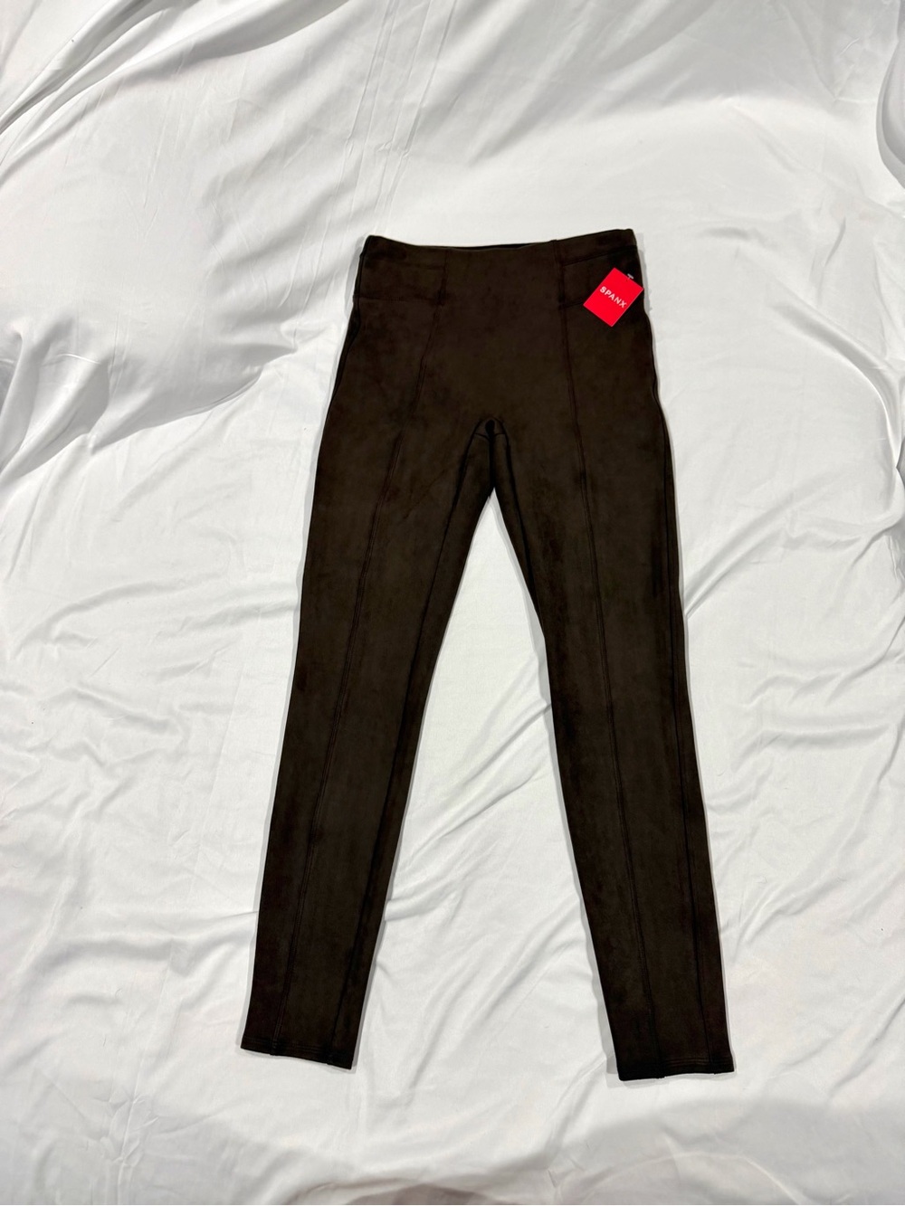SPANX Chocolate Brown Vegan Suede Leggings